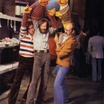 Richard Hunt "right-hands" for Jim Henson as Ernie. Frank Oz plays Bert. Sesame Street set, late '70s.